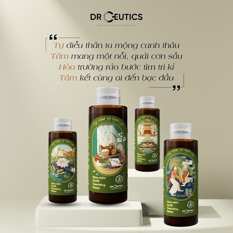 Nước Tẩy Trang DrCeutics Làm Sạch Dịu Nhẹ, Cấp Ẩm Ultra-mild Olive Cleansing Water
