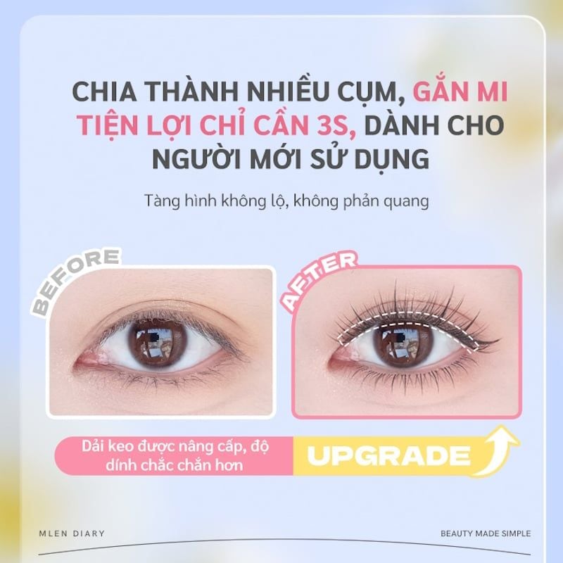Mi Giả Cụm Tự Dính Không Cần Keo Mlen Diary