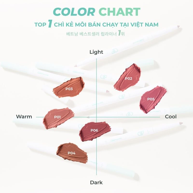 Chì Kẻ Viền Môi, Tạo Khối Môi 2 Đầu Dearmay 2In1 Plumpy Lip Liner 0.46g