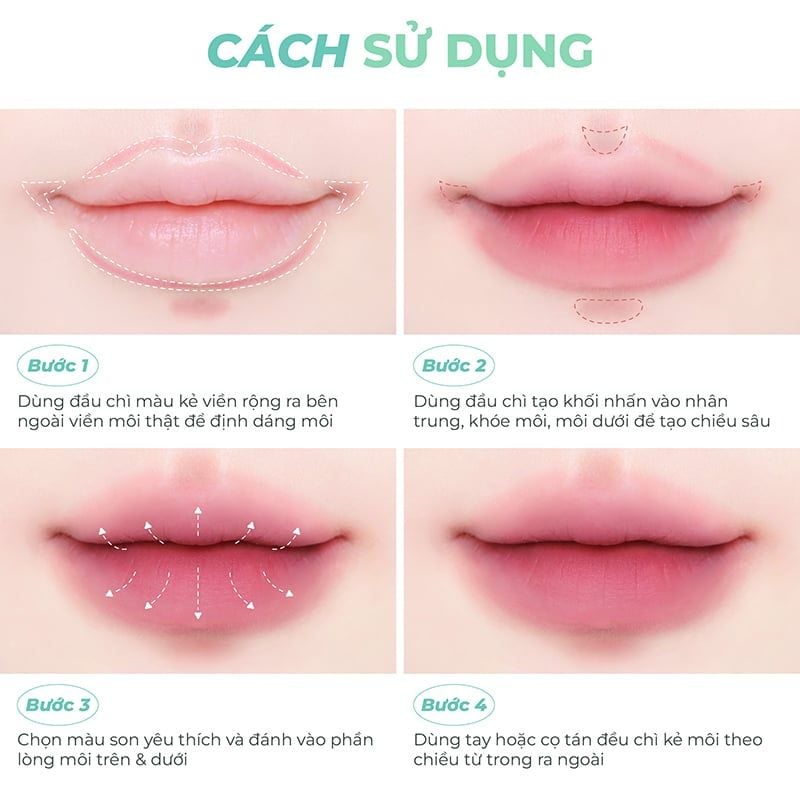 Chì Kẻ Viền Môi, Tạo Khối Môi 2 Đầu Dearmay 2In1 Plumpy Lip Liner 0.46g