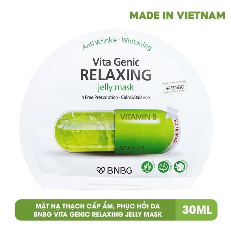 Mặt Nạ Miếng BNBG Dưỡng Ẩm, Hỗ Trợ Dưỡng Trắng, Cải Thiện Làn Da Hàn Quốc (Vitamin A, B, B3, E)