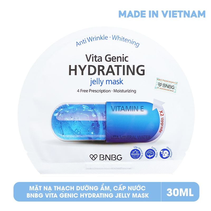 Mặt Nạ Miếng BNBG Dưỡng Ẩm, Hỗ Trợ Dưỡng Trắng, Cải Thiện Làn Da Hàn Quốc (Vitamin A, B, B3, E)