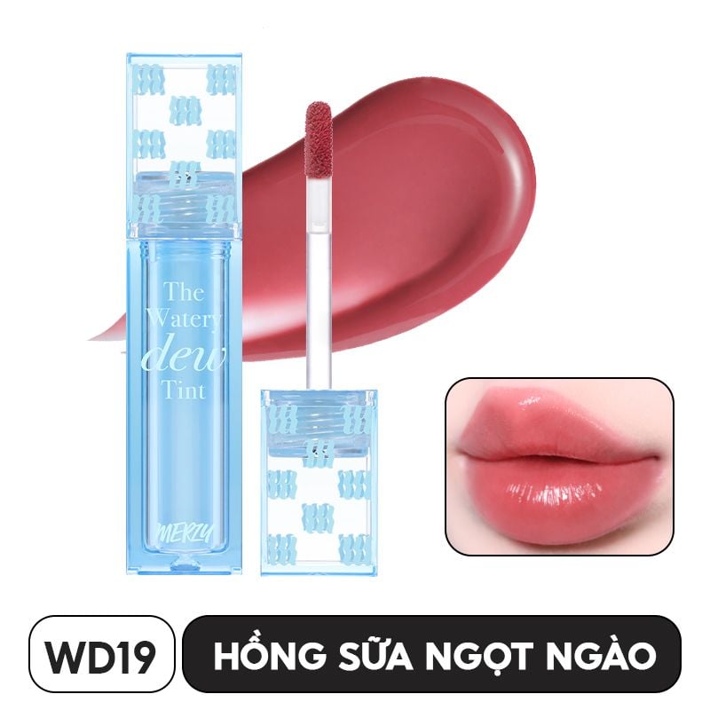 [NEW][DEW4 - XANH DƯƠNG] Son Tint Bóng Dạng Thạch, Bền Màu, Lâu Trôi Cho Đôi Môi Căng Mọng, Ẩm Mịn Merzy The Watery Dew Tint 4g