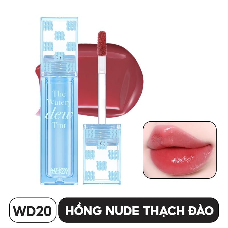 [NEW][DEW4 - XANH DƯƠNG] Son Tint Bóng Dạng Thạch, Bền Màu, Lâu Trôi Cho Đôi Môi Căng Mọng, Ẩm Mịn Merzy The Watery Dew Tint 4g