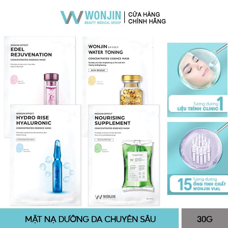 Mặt Nạ Cấp Ẩm, Hỗ Trợ Dưỡng Sáng, Phục Hồi Da Chuyên Sâu Wonjin Effect Concentrated Essence Mask