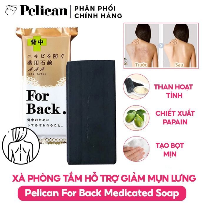 Xà Phòng Hỗ Trợ Giảm Mụn Lưng Pelican For Back Medicated Soap 135g