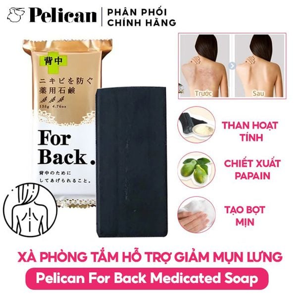 Xà Phòng Hỗ Trợ Giảm Mụn Lưng Pelican For Back Medicated Soap 135g