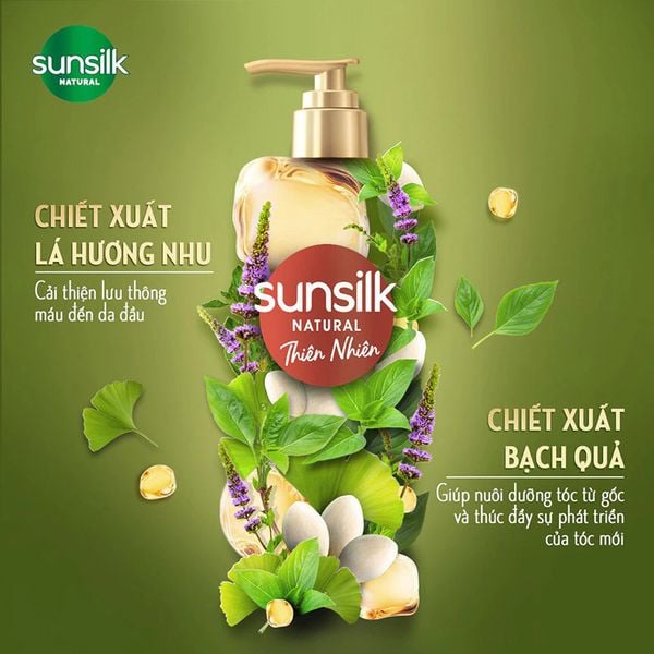  Dầu Gội Sunsilk Thiên Nhiên Ngăn Gãy Rụng và Dưỡng Phục Hồi Tóc 380ml 
