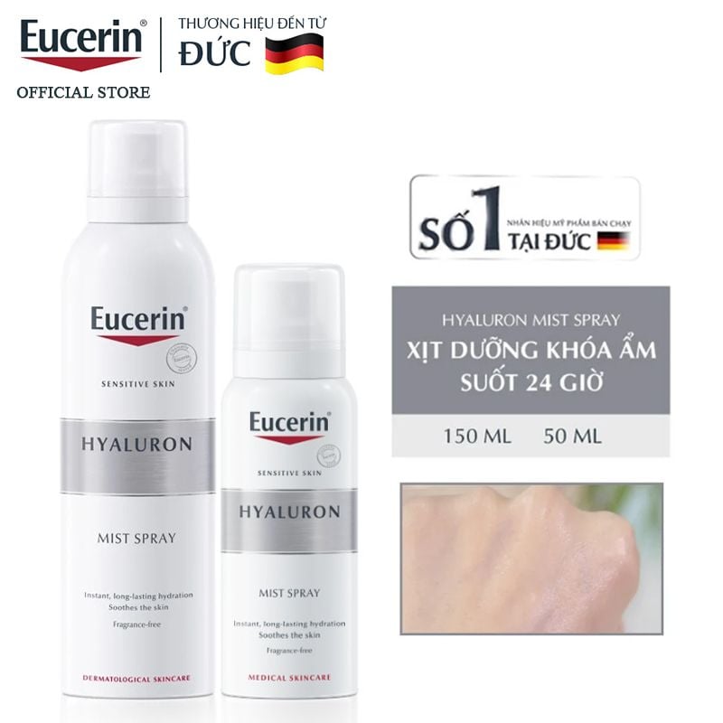 Xịt Dưỡng Ẩm Eucerin Cho Da Nhạy Cảm Sensitive Skin Hyaluron Mist Spray