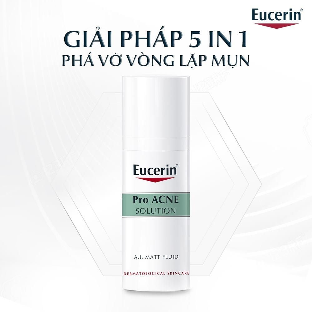 Kem Dưỡng Eucerin Kiểm Soát Dầu, Cải Thiện Mụn Acne-Oil Control Pro Acne Solution A.I Matt Fluid 50ml