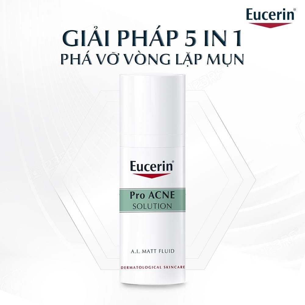 Kem Dưỡng Kiểm Soát Dầu, Cải Thiện Mụn Eucerin Acne-Oil Control Pro Acne Solution A.I Matt Fluid 50ml