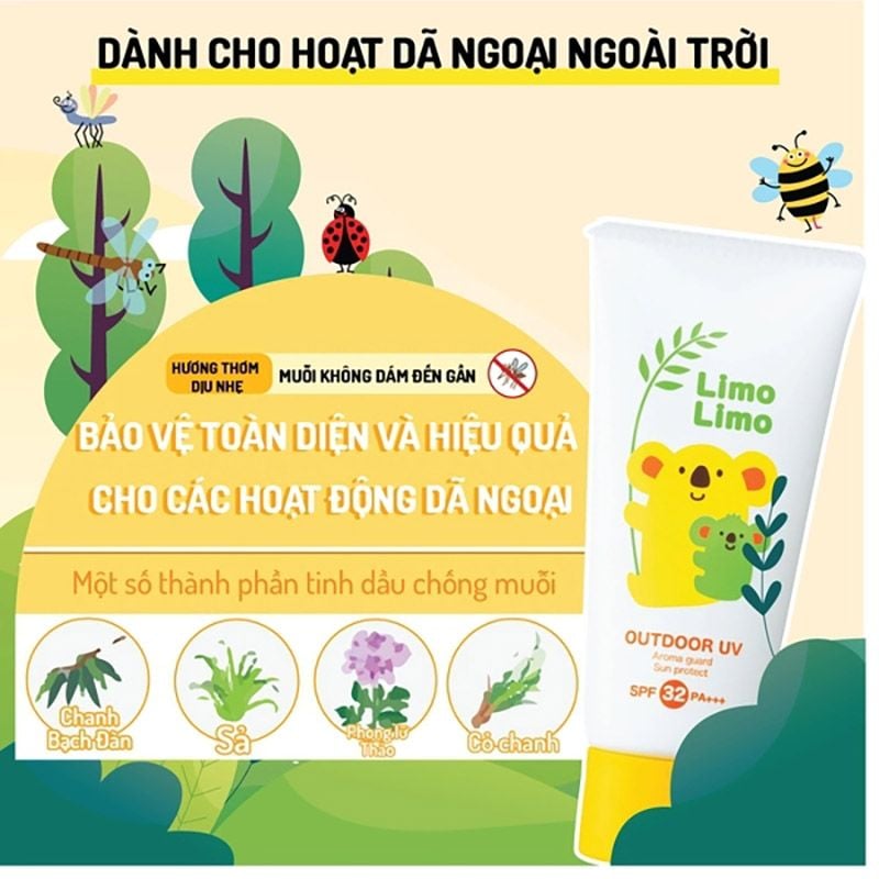 Kem Chống Nắng Meishoku Dành Cho Mẹ Và Bé Limo Limo Outdoor UV SPF32/PA++++ 50g