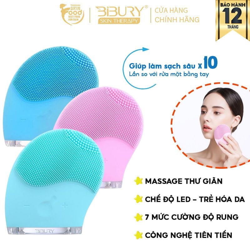 Máy Rửa Mặt Tích Hợp Công Nghệ Ánh Sáng Trị Liệu Bibury Facial Cleansing & Light Therapy Brush