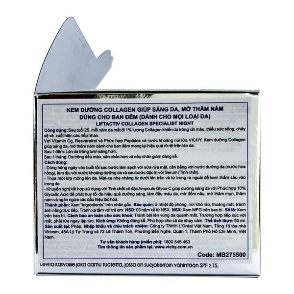  [TEST] Kem Dưỡng Collagen Cải Thiện Lão Hóa Vichy Liftactiv Collagen Specialist 50ml 