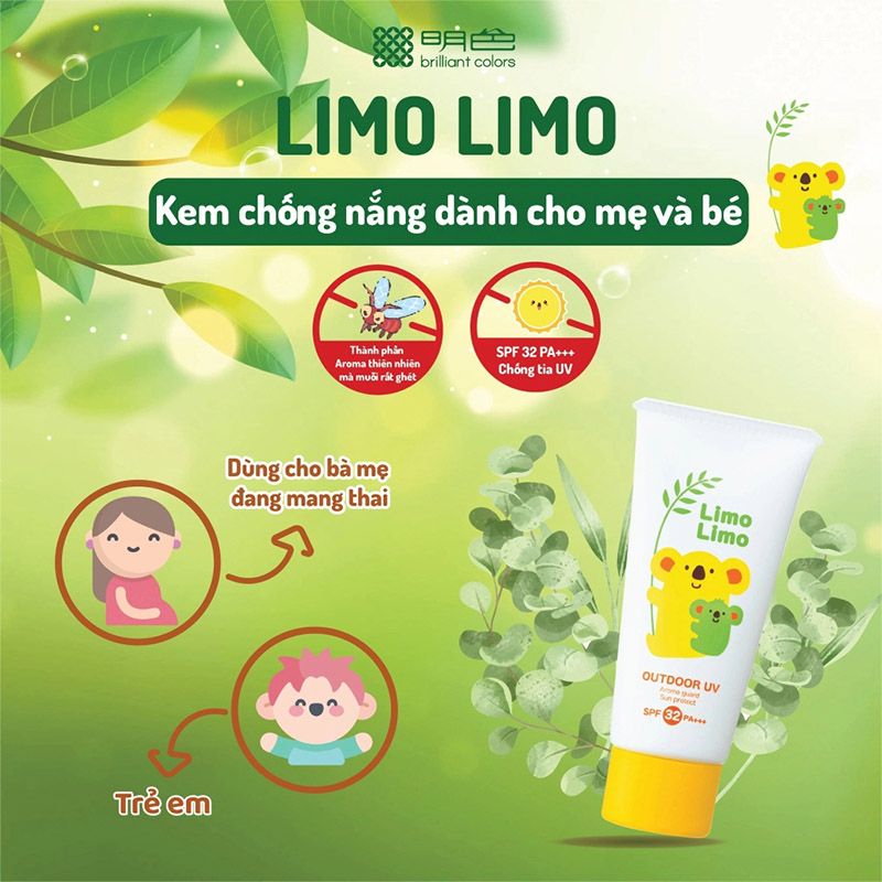 Kem Chống Nắng Dành Cho Mẹ Và Bé Meishoku Limo Limo Outdoor UV SPF32/PA++++ 50g