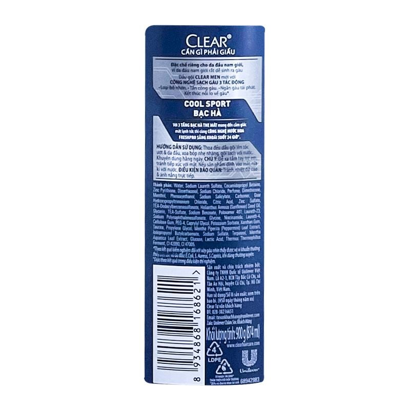 Dầu Gội Sạch Gàu Clear Men