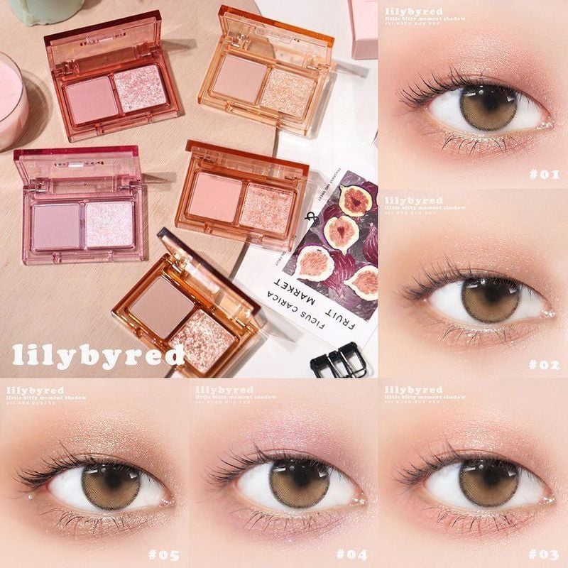 Bảng Phấn Mắt 2 Ô Siêu Xinh, Bền Màu Lilybyred Little Bitty Moment Shadow