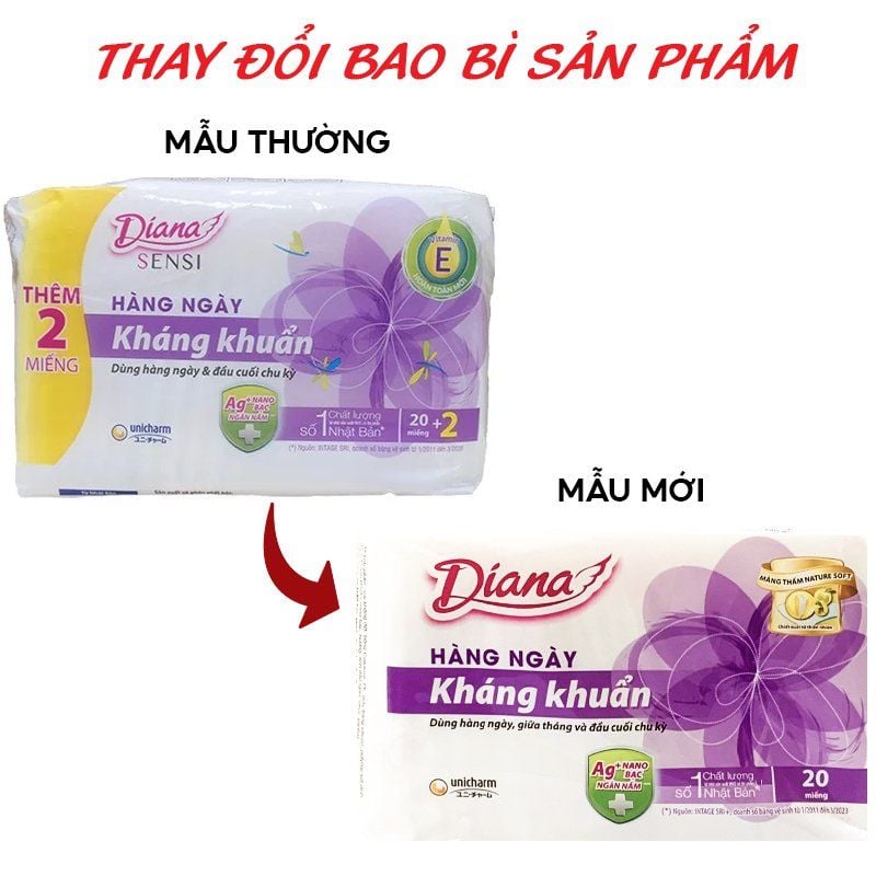 Băng Vệ Sinh Diana Sensi Hằng Ngày Kháng Khuẩn - 20 Miếng