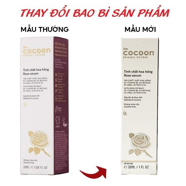  Serum Cocoon Tinh Chất Cấp Ẩm Và Phục Hồi Da Chiết Xuất Hoa Hồng Rose Serum 30ml 