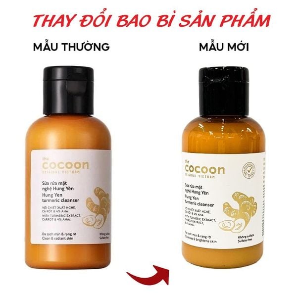  Sữa Rửa Mặt Cocoon Làm Sạch Sâu Chiết Xuất Nước Nghệ Hưng Yên Turmeric Cleanser 