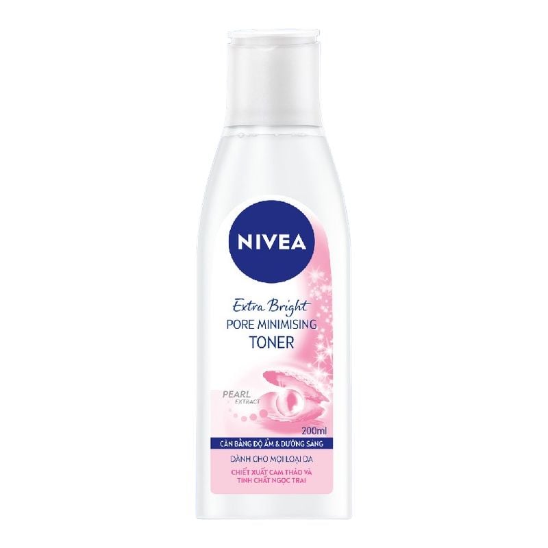 Nước Hoa Hồng Nivea Hỗ Trợ Dưỡng Trắng Da & Thu Nhỏ Lỗ Chân Lông Extra Bright Pore Minimising Toner 200ml