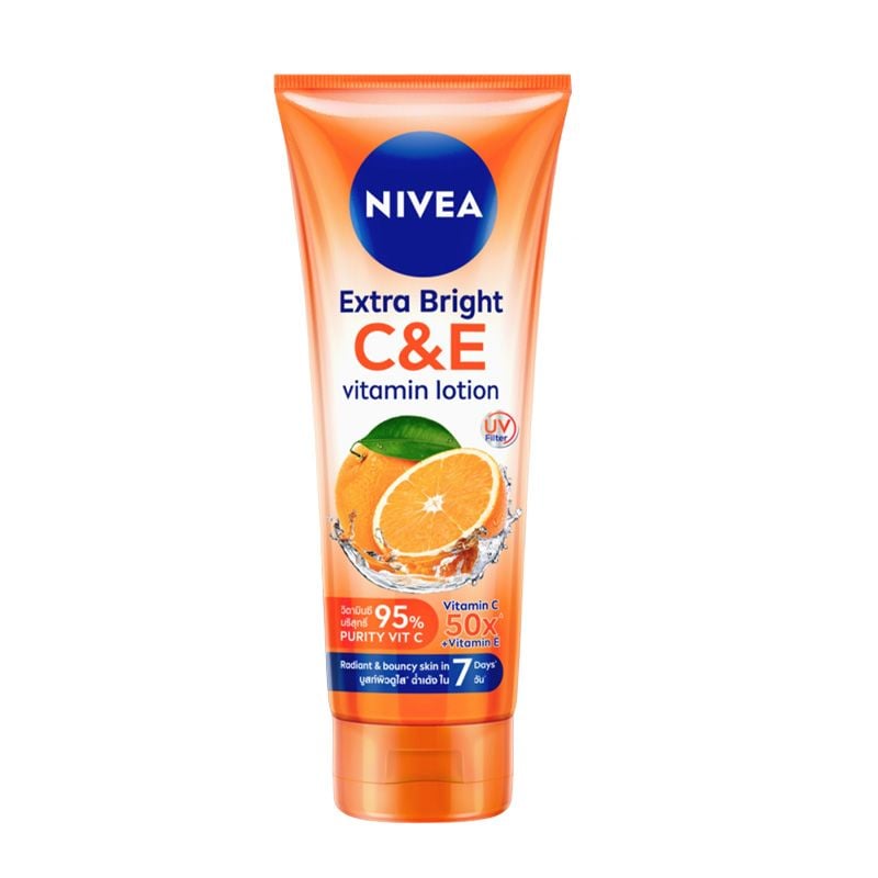 [180ml] Sữa Dưỡng Thể Nivea Giúp Da Căng Mượt, Hỗ Trợ Trắng Da Extra Bright Vitamin Lotion C&E 180ml