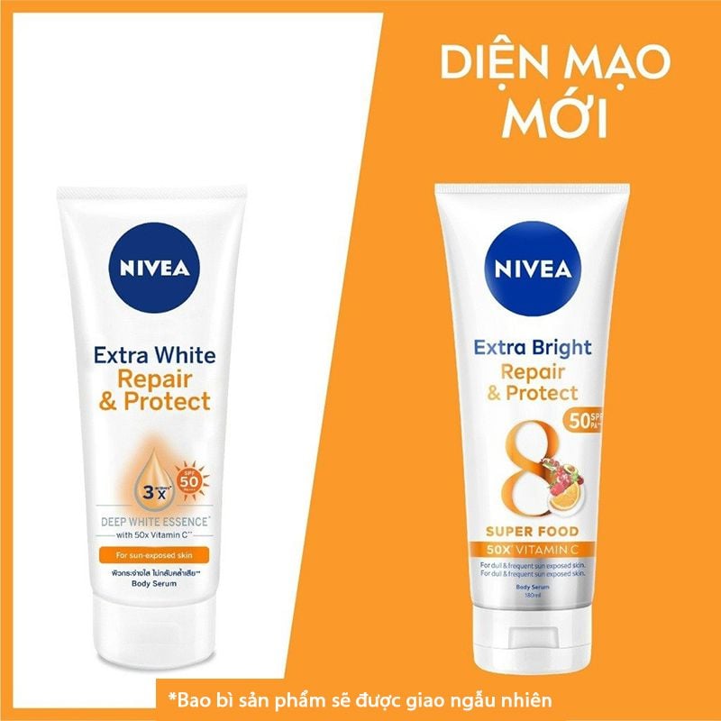 Sữa Dưỡng Thể Hỗ Trợ Dưỡng Trắng Da Ban Ngày & Đêm Nivea Extra Bright Body Serum