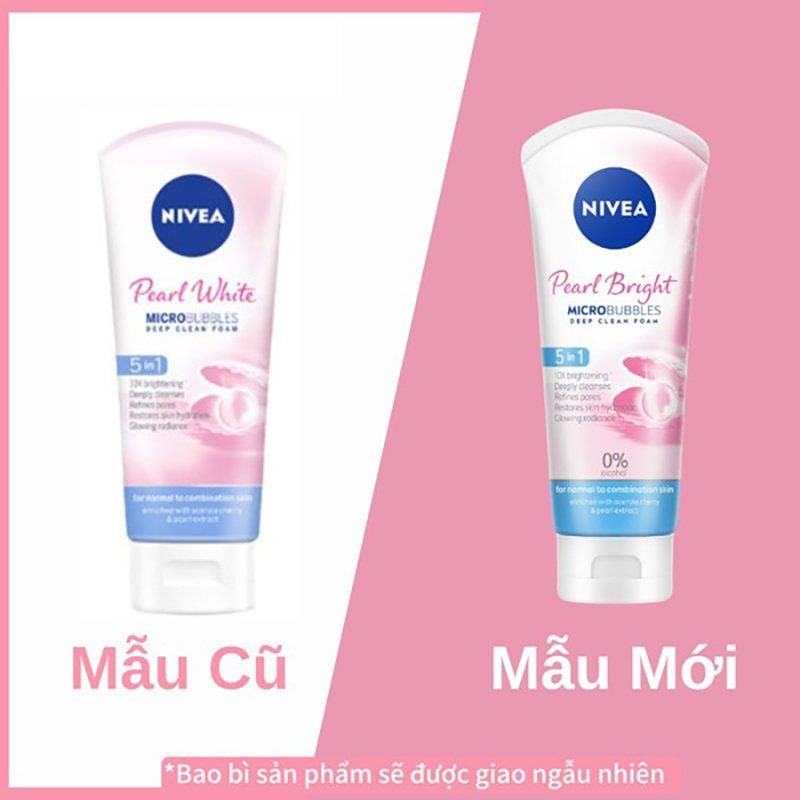 Sữa Rửa Mặt Nivea Hỗ Trợ Làm Sáng Da Pearl Bright Micro Bubbles Deep Clean Foam 100g