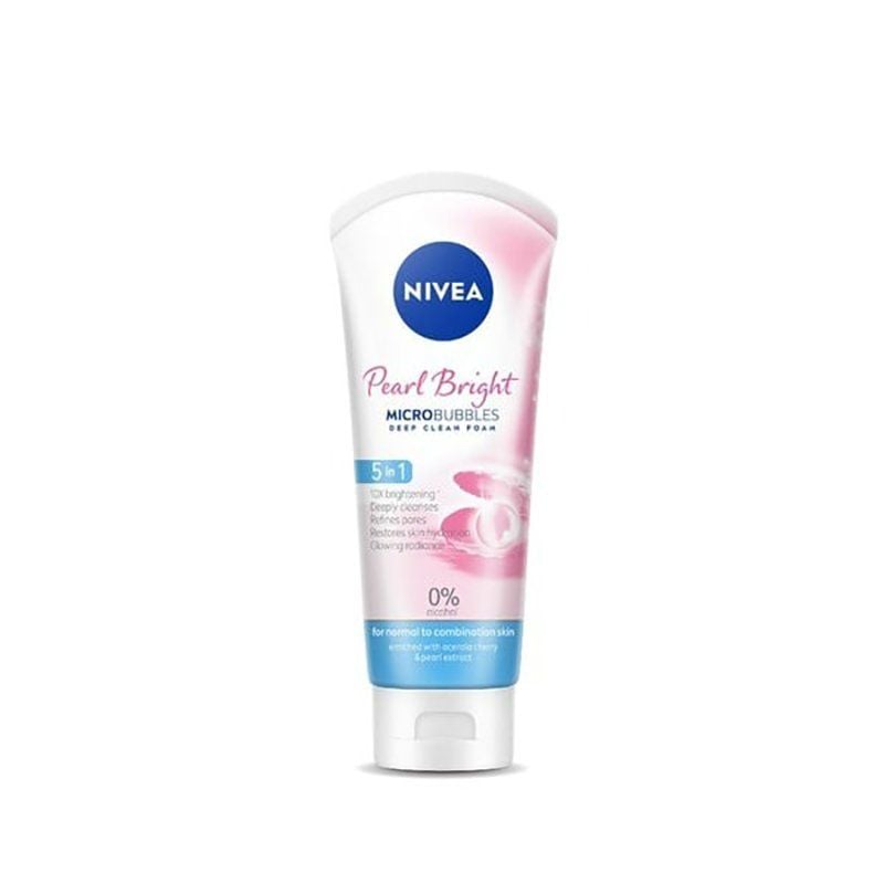 Sữa Rửa Mặt Nivea Hỗ Trợ Làm Sáng Da Pearl Bright Micro Bubbles Deep Clean Foam 100g