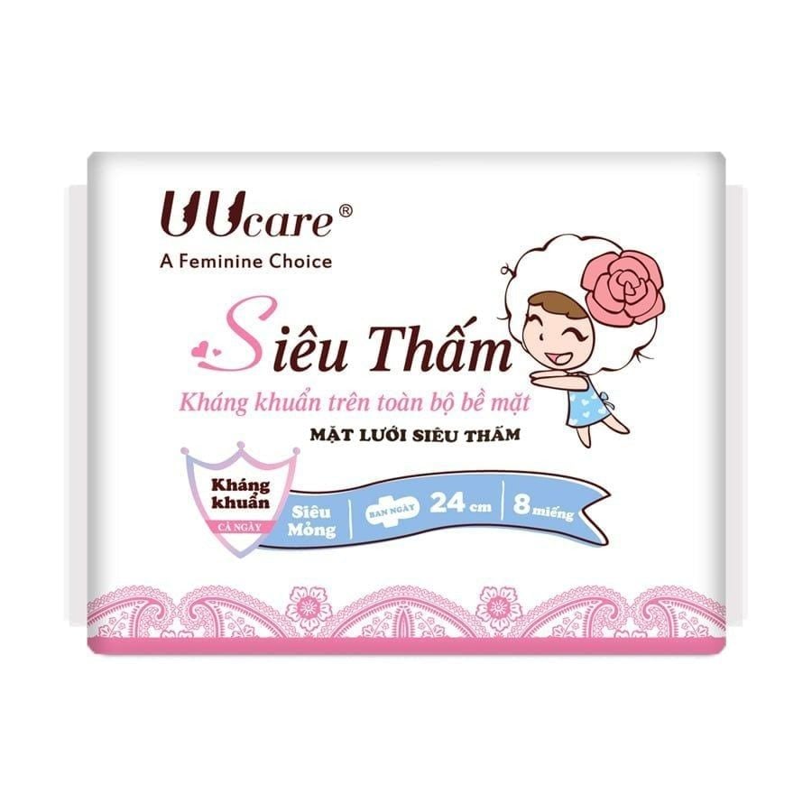 Băng Vệ Sinh UUcare Siêu Thấm Ban Ngày Young Girl Series 24cm - Gói 8 Miếng (Che tên sản phẩm khi giao hàng)