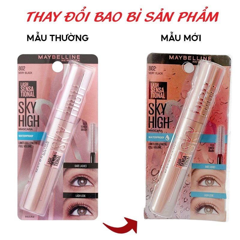 Mascara Tơi Dài Mi, Cho Mi Cong Dài Tự Nhiên Maybelline New York Lash Sensational Sky High Mascara 6ml