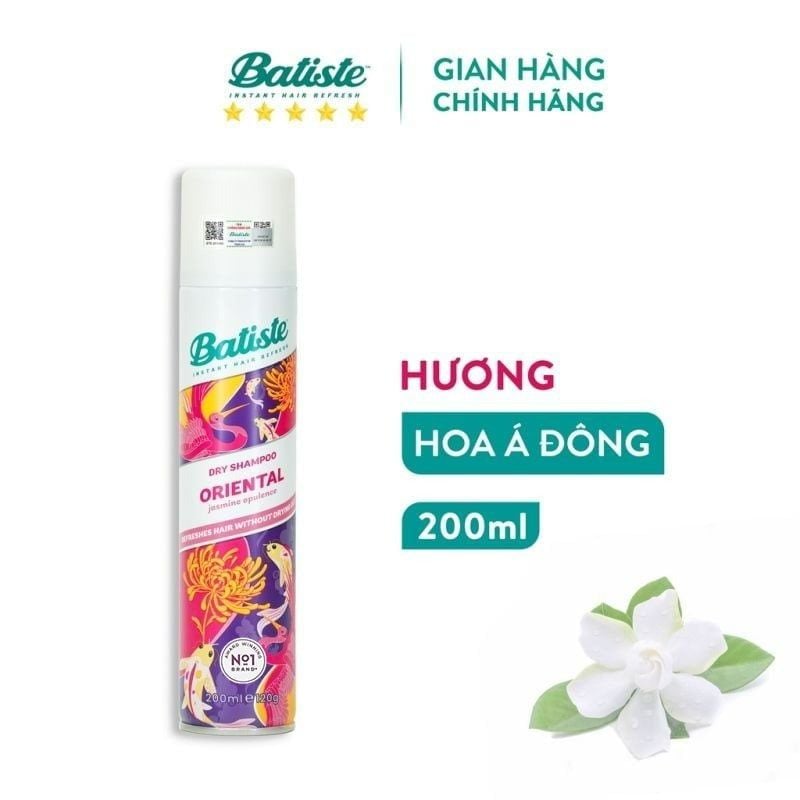Dầu Gội Khô Giúp Làm Sạch, Tóc Bồng Bềnh Batiste Dry Shampoo 200ml