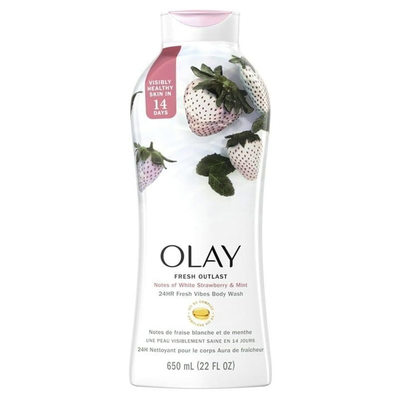 [650ml] Sữa Tắm Dưỡng Ẩm Hương Dâu & Bạc Hà OLAY Fresh Outlast White Strawberry & Mint Body Wash