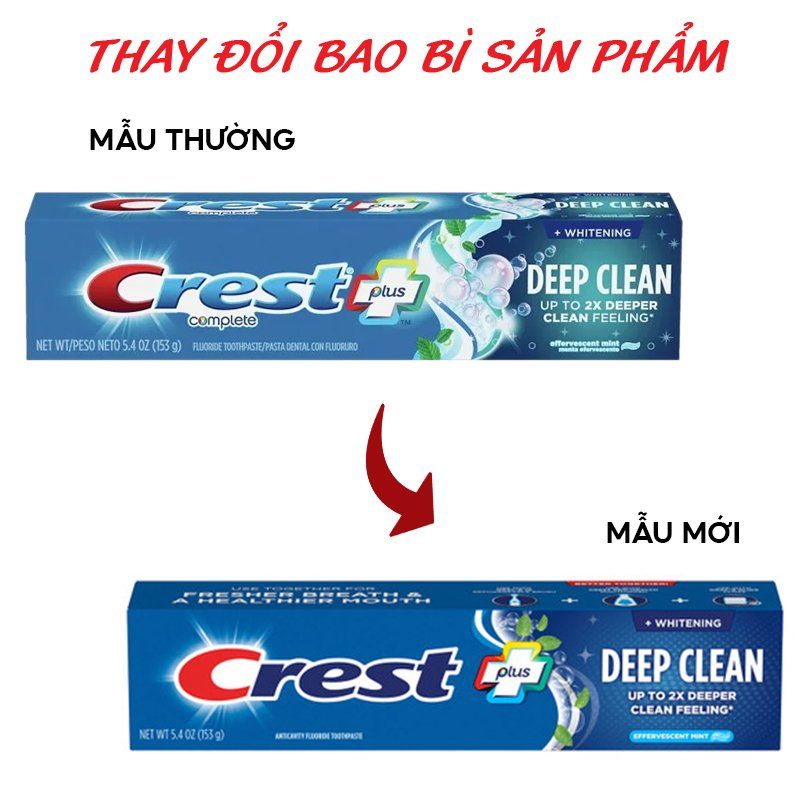 Kem Đánh Trắng Răng Làm Sạch Sâu Crest Complete Whitening + Deep Clean