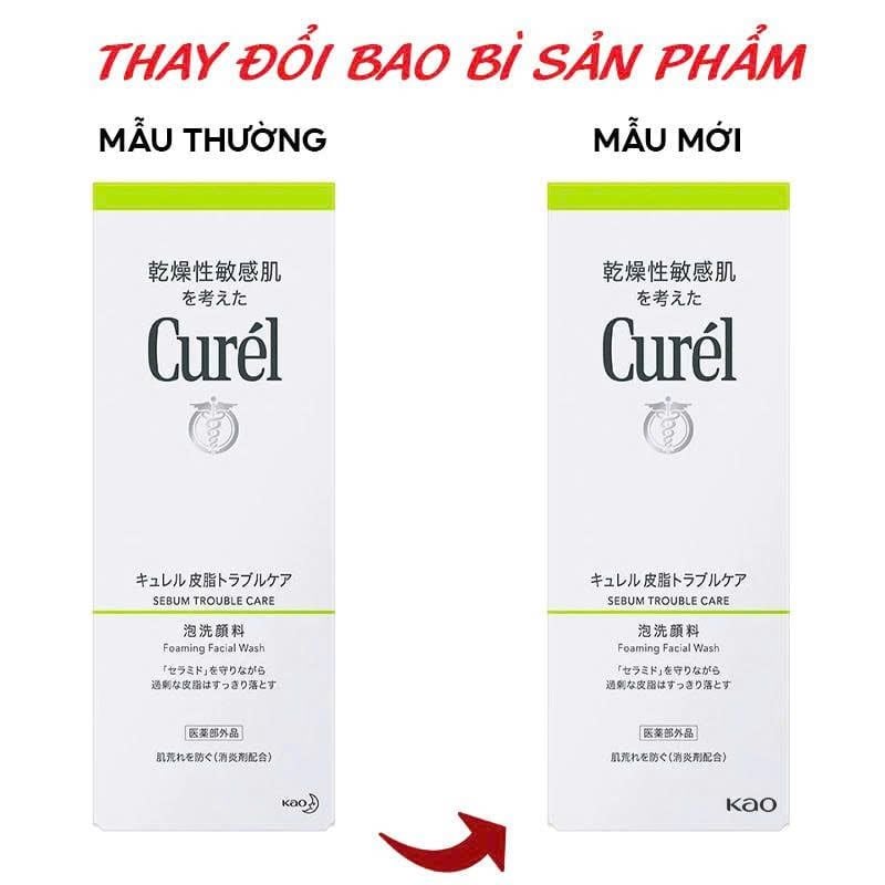 Sữa Rửa Mặt Curél Dạng Bọt Dành Cho Da Dầu Sebum Trouble Care Foaming Facial Wash 150ml
