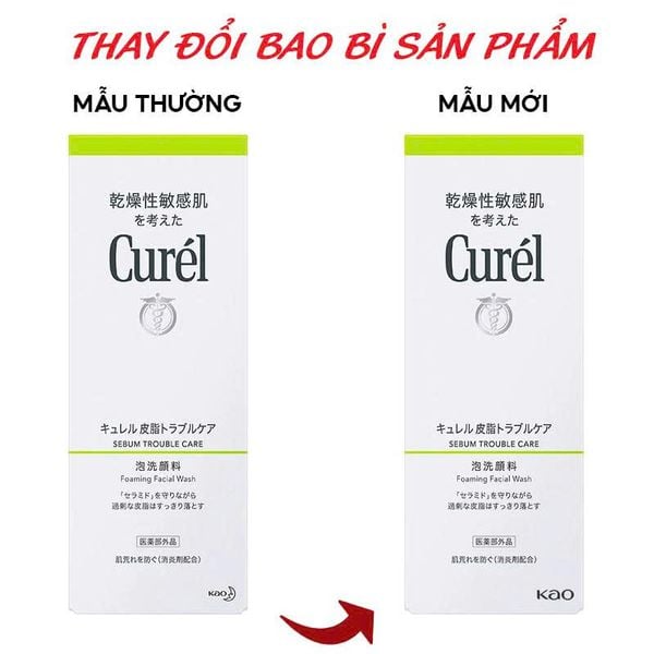  Sữa Rửa Mặt Curél Dạng Bọt Dành Cho Da Dầu Sebum Trouble Care Foaming Facial Wash 150ml 