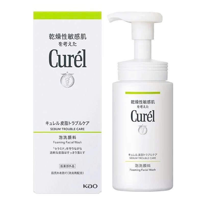 Sữa Rửa Mặt Curél Dạng Bọt Dành Cho Da Dầu Sebum Trouble Care Foaming Facial Wash 150ml