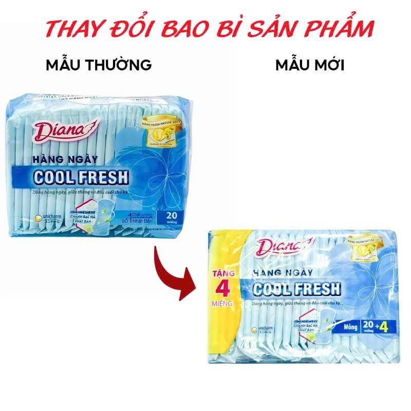 Băng Vệ Sinh Diana Sensi Hằng Ngày Cool Fresh - 20 Miếng (Che tên sản phẩm khi giao hàng)