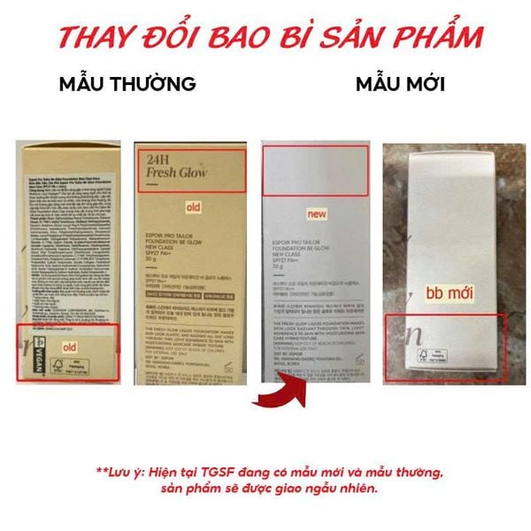  Kem Nền Espoir Thuần Chay, Căng Bóng Tự Nhiên Pro Tailor Be Glow Foundation New Class SPF27 PA++ 30g 