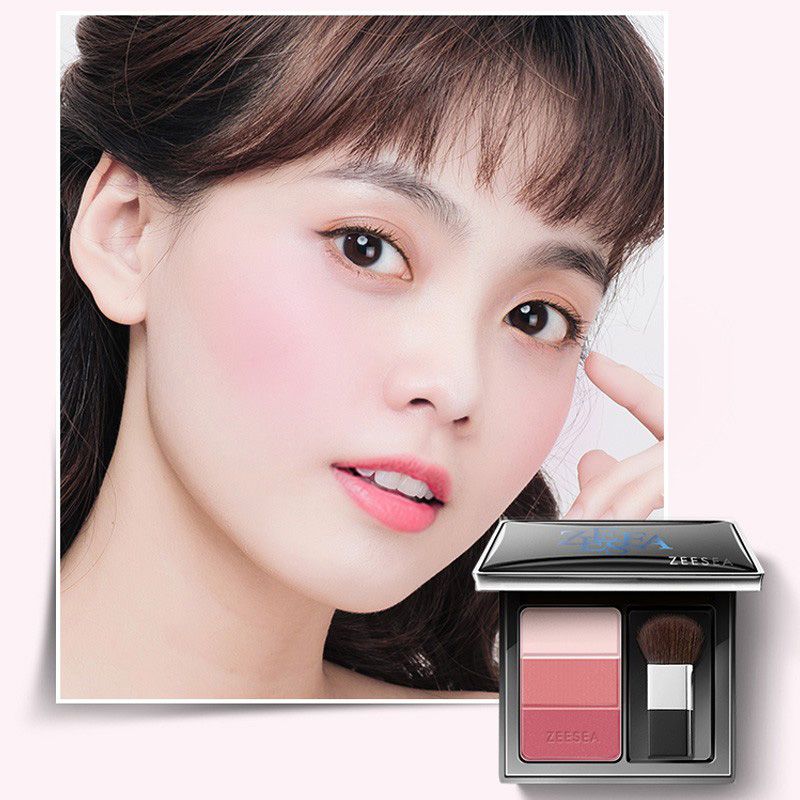 ZEESEA 3 Color Concealer Blusher - Màu Hồng Tím