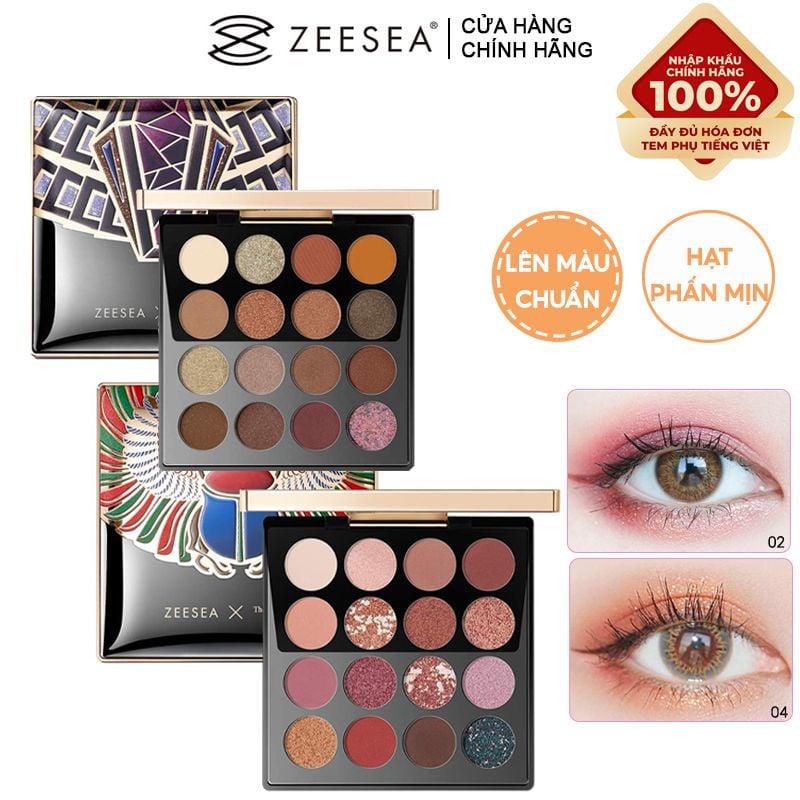 Bảng Phấn Mắt 16 Ô Siêu Mịn, Bền Màu Zeesea Fireworks 16 Colors Eye Shadow