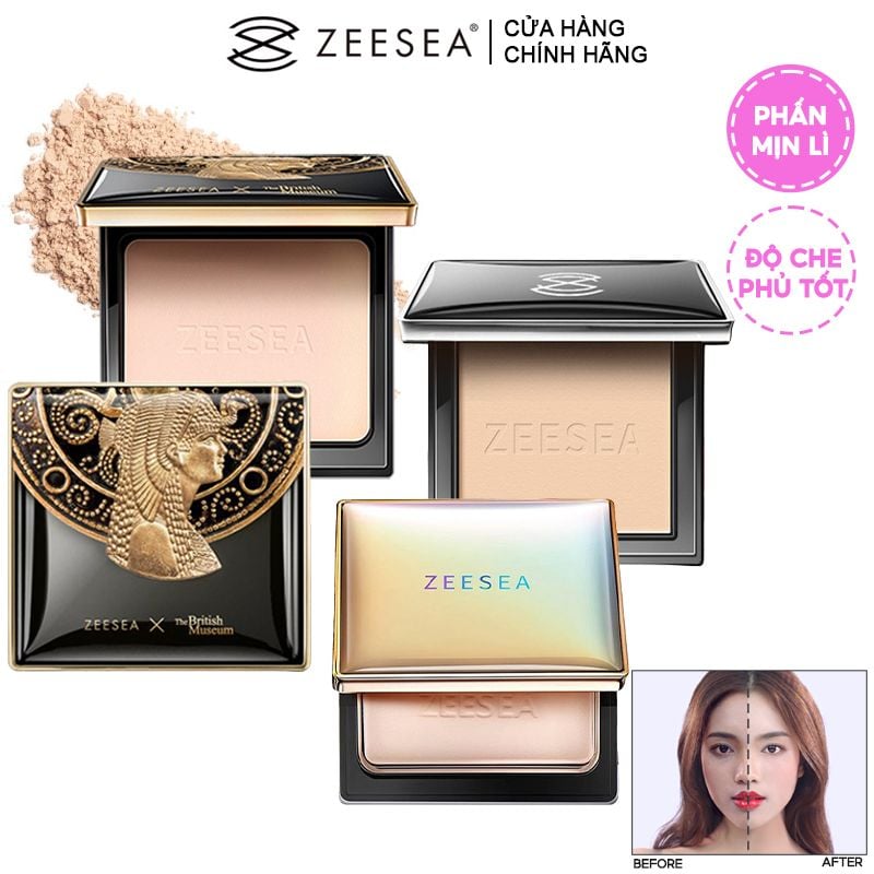 Phấn Nền Dạng Nén Kiềm Dầu, Chống Nước Zeesea Refreshing Silky Powder 8g