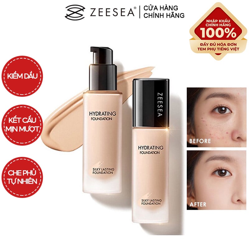 Kem Nền Zeesea Hỗ Trợ Kiềm Dầu, Che Khuyết Điểm Tốt Lâu Trôi Silky Lasting Foundation 30g