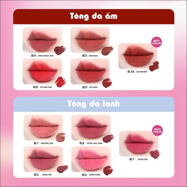  Son Kem Bùn Merzy Kiêm Má Hồng Mờ Lì, Mịn Mượt Như Bơ Dạng Hũ Blurry Lip Mousse 6g 