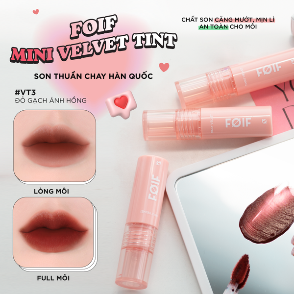  Son Kem Lì Hàn Quốc FOIF Thuần Chay, Mịn Mượt Lâu Trôi Daily Velvet Tint 