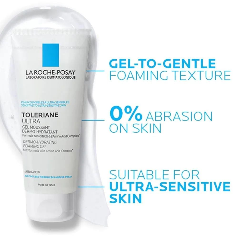 Gel Rửa Mặt Làm Sạch Dịu Nhẹ, Dưỡng Ẩm Dành Cho Da Nhạy Cảm La Roche-Posay Toleriane Ultra Dermo-Hydrating Foaming Gel Amino Acid Cleanser 100ml