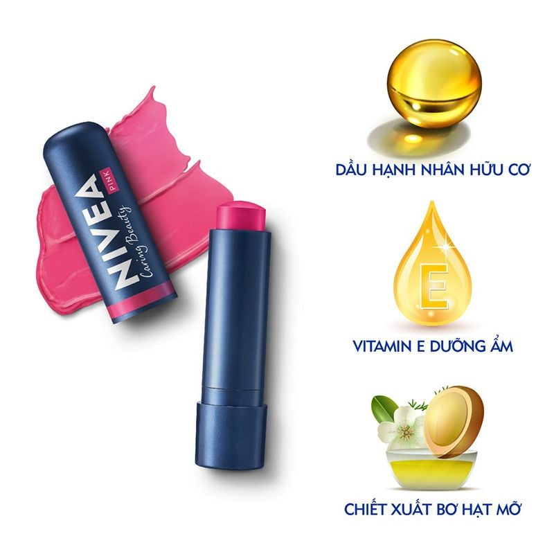 Son Dưỡng Môi Nivea Dưỡng Ẩm Chuyên Sâu 24H Melt-in Moisture Lip Care 4.8g