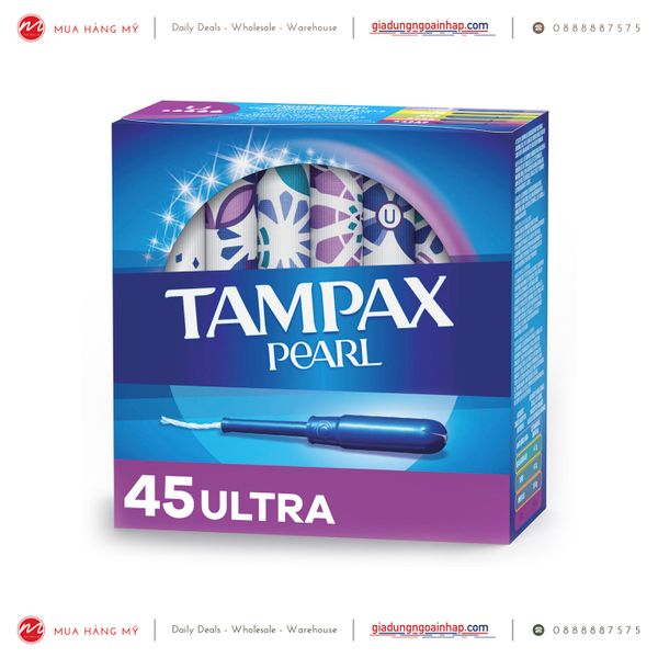 Băng vệ sinh Tampons siêu thấm Tampax Pearl Ultra hộp 45 miếng