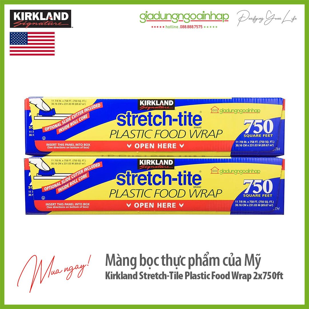 Màng bọc thực phẩm Kirkland Signature Stretch Tite 750ft Gia Dụng