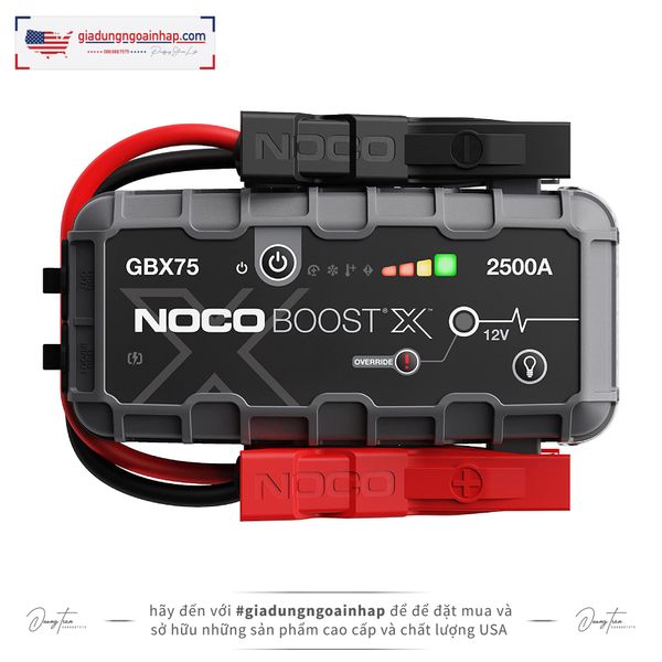 Pin kích bình bình NOCO BOOST X GBX75 12V 2500A 74Wh